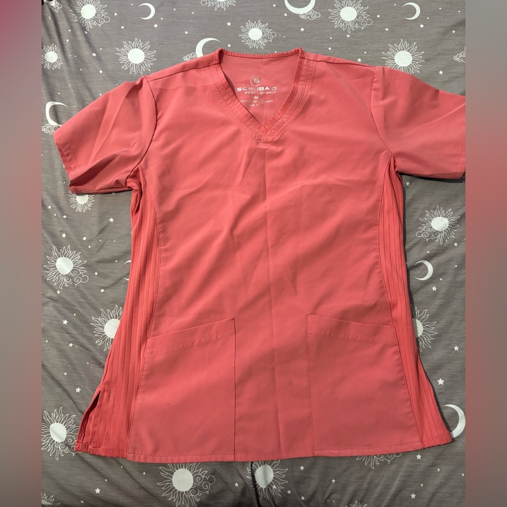 Scubas V-Neck Pink Scrub Top